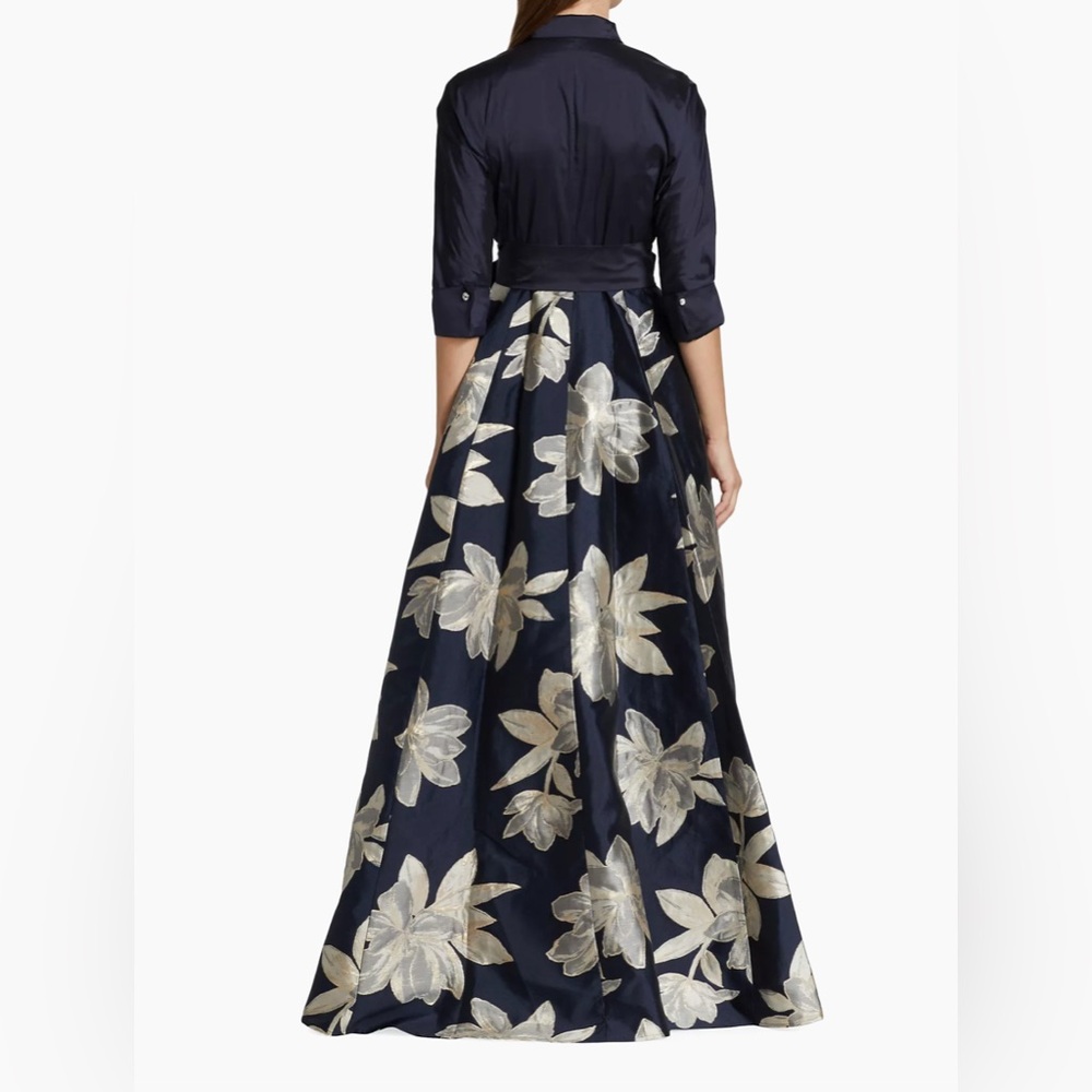 Teri Jon by Ricki Freeman Shirtwaist Floral Jacquard Gown 6- NEVER WORN - Picture 5 of 8